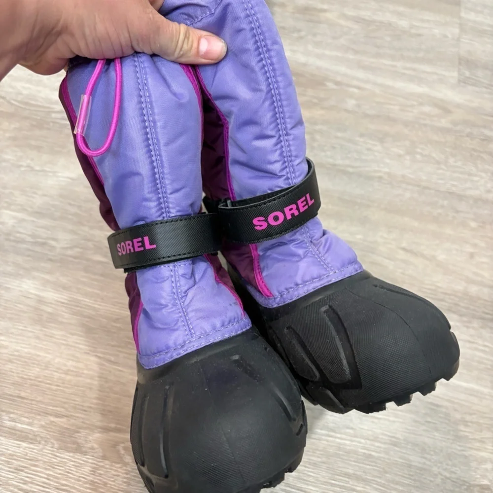 Sorel FLURRY Youth Boot Purple Winter Waterproof Snow Boots sz 5 US 37 EU - Picture 8 of 9